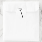 Schwarze Gabel Runder Aufkleber (Tasche)