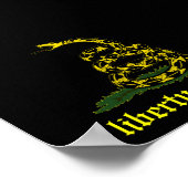 schwarze Gadsden-Freiheit oder Todesflagge Poster (Ecke)