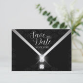 Schwarze Gala Diamant Save-the-Date Save The Date (Stehend Vorderseite)