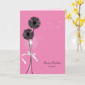 Schwarze Gänseblümchen und Kronleuchter Karte (Gelbe Blume)