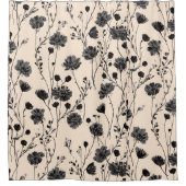 schwarze Gartenblumen Wildblume Frühlingswiese Duschvorhang (Vorderseite)