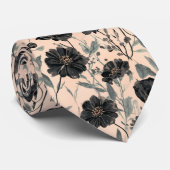 schwarze Gartenblumen Wildblume Frühlingswiese Krawatte (Gerollt)