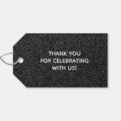 Schwarze Gastgeschenk Hochzeit Geschenkanhänger (Rückseite Horizontal)