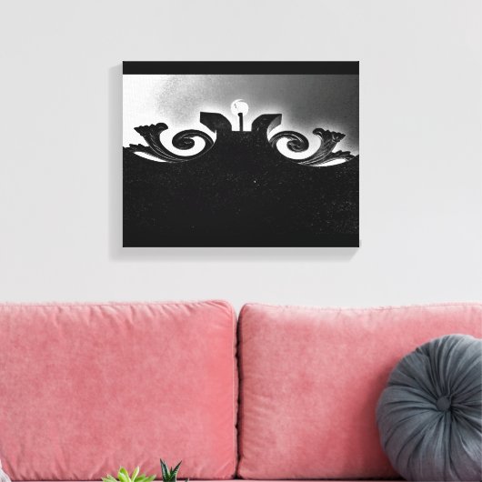 Schwarze Gate Ansicht Leinwanddruck (Insitu (Wohnzimmer))