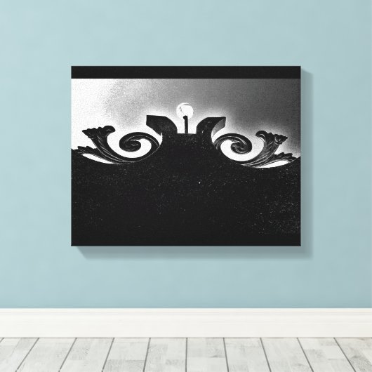 Schwarze Gate Ansicht Leinwanddruck (Insitu (Holzboden))