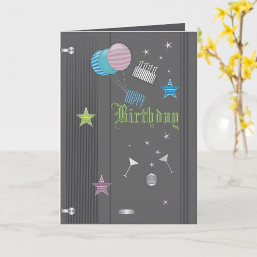 Schwarze Geburtskarte Karte (Gelbe Blume)