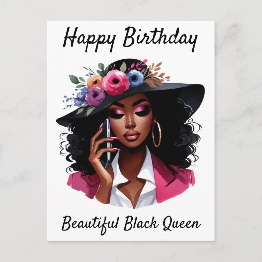 Schwarze Geburtstagskarte Feiertagspostkarte (Vorderseite)