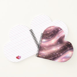 Schwarze & gedämpfte rosa Weltraum-Muster AI-Kunst Notizblock