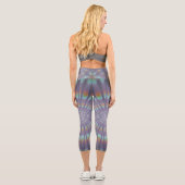 Schwarze Gefärbte Krawatte Capri Leggings (Rückseite)