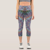 Schwarze Gefärbte Krawatte Capri Leggings (Vorderseite)