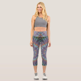 Schwarze Gefärbte Krawatte Capri Leggings