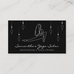 Schwarze geheime Geometrie Yoga Pilates Fitnessstu Visitenkarte
