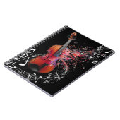 Schwarze Geige für Musik Notizblock (Linke Seite)