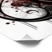 Schwarze Geige und Rote Rosen Poster (Ecke)