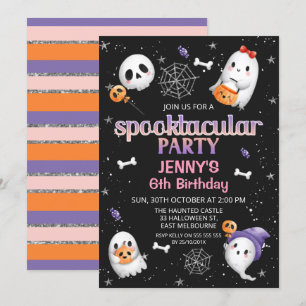 Schwarze Geister Halloween Spooktacular Party Gebu Einladung