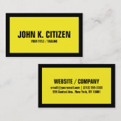 Schwarze/Gelb-mutige Visitenkarte (Vorne/Hinten)
