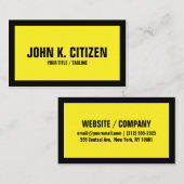 Schwarze/Gelb-mutige Visitenkarte (Vorne/Hinten)