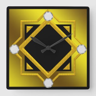 Schwarze gelbe getonte Wanduhr