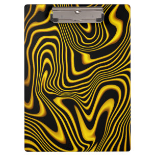 Schwarze Gelbe Goldene Wirbel Textur Klemmbrett