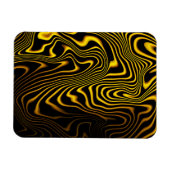 Schwarze gelbe Goldwirbel-Textur Magnet (Horizontal)