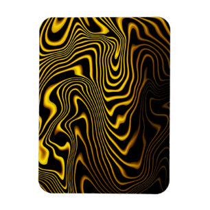 Schwarze gelbe Goldwirbel-Textur Magnet