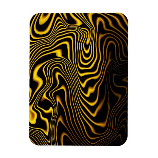 Schwarze gelbe Goldwirbel-Textur Magnet (Vertikal)