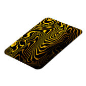 Schwarze gelbe Goldwirbel-Textur Magnet (Linke Seite)