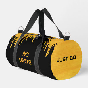Schwarze gelbe Graffiti-Streetwear-Duffeltasche Duffle Bag