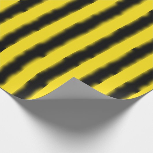 Schwarze, gelbe Hummel inspiriertes Geschenkpapier (Ecke)