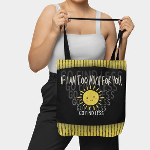 Schwarze Gelbe Sarkastische Frau Y2K Doodle Grunge Tasche