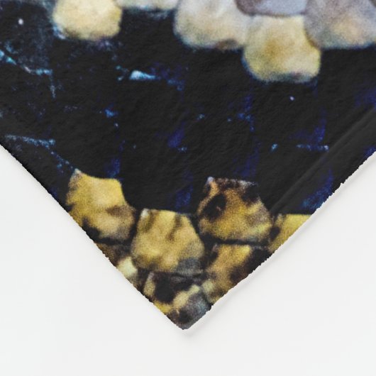 Schwarze, gelbe und graue Python Fleecedecke (Ecke)