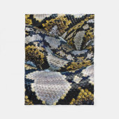 Schwarze, gelbe und graue Python Fleecedecke (Vorderseite)
