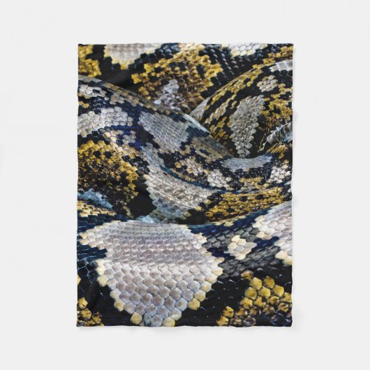 Schwarze, gelbe und graue Python Fleecedecke (Vorderseite)