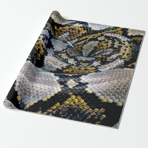 Schwarze, gelbe und graue Python Geschenkpapier