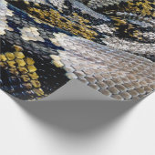 Schwarze, gelbe und graue Python Geschenkpapier (Ecke)