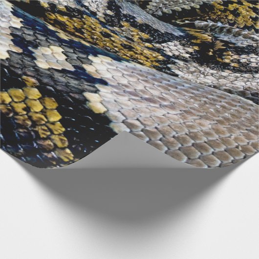 Schwarze, gelbe und graue Python Geschenkpapier (Ecke)