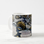 Schwarze, gelbe und graue Python Kaffeetasse (Vorderseite Links)