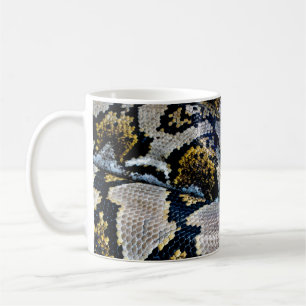 Schwarze, gelbe und graue Python Kaffeetasse