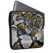 Schwarze, gelbe und graue Python Laptopschutzhülle (Vorne Rechts)