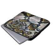 Schwarze, gelbe und graue Python Laptopschutzhülle (Vorne Knopf)