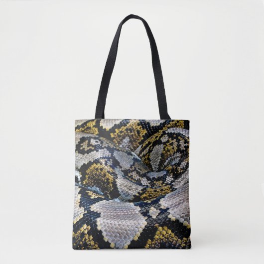 Schwarze, gelbe und graue Python Tasche (Vorderseite)