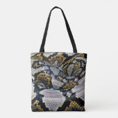 Schwarze, gelbe und graue Python Tasche (Rückseite)
