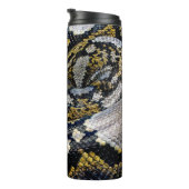 Schwarze, gelbe und graue Python Thermosbecher (Nach rechts gedreht)