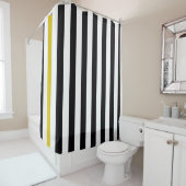 Schwarze gelbe und weiße Streifen Duschvorhang (Beispiel)