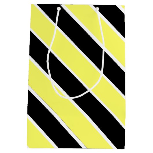 Schwarze, gelbe und weiße Streifen Mittlere Geschenktüte (Rückseite)