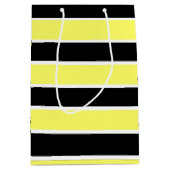 Schwarze, gelbe und weiße Streifen Mittlere Geschenktüte (Vorderseite)