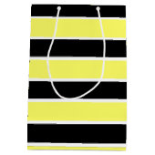 Schwarze, gelbe und weiße Streifen Mittlere Geschenktüte (Rückseite)