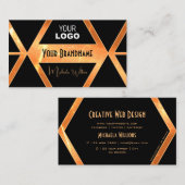 Schwarze Geometrie der Lichtkoralle mit Logo Visitenkarte (Vorne/Hinten)