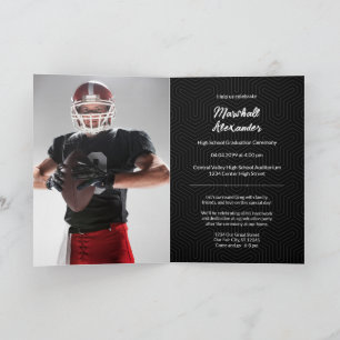 Schwarze geometrische Abschluss-Foto-Einladung Einladung