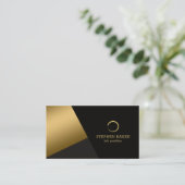 Schwarze geometrische Formen Visitenkarte (Stehend Vorderseite)